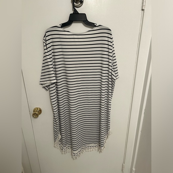 SHEIN white and black striped dress size 3X - Picture 2 of 4